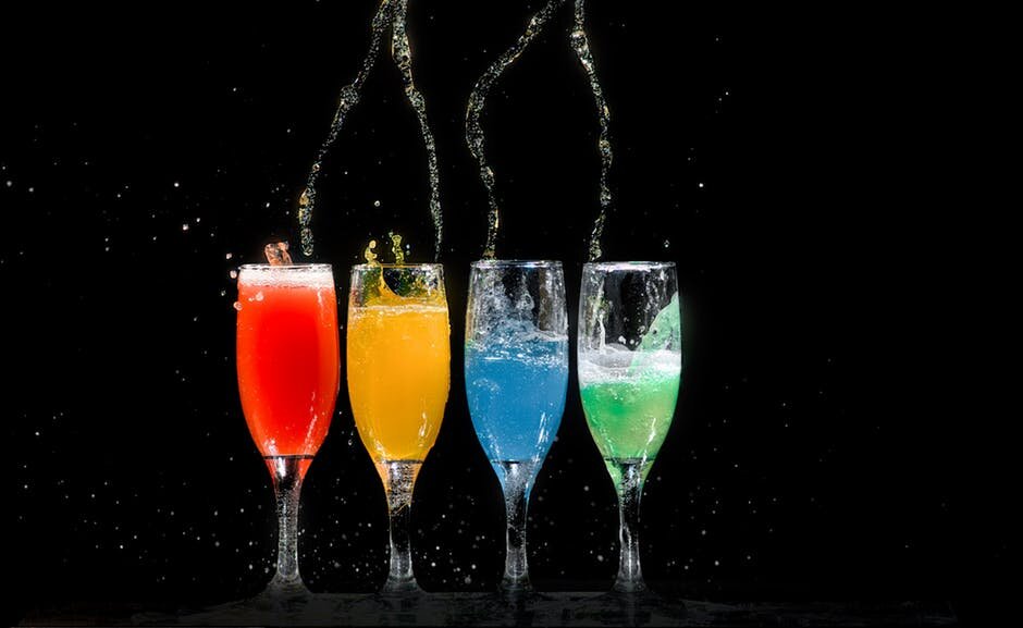 wine coolers on black background